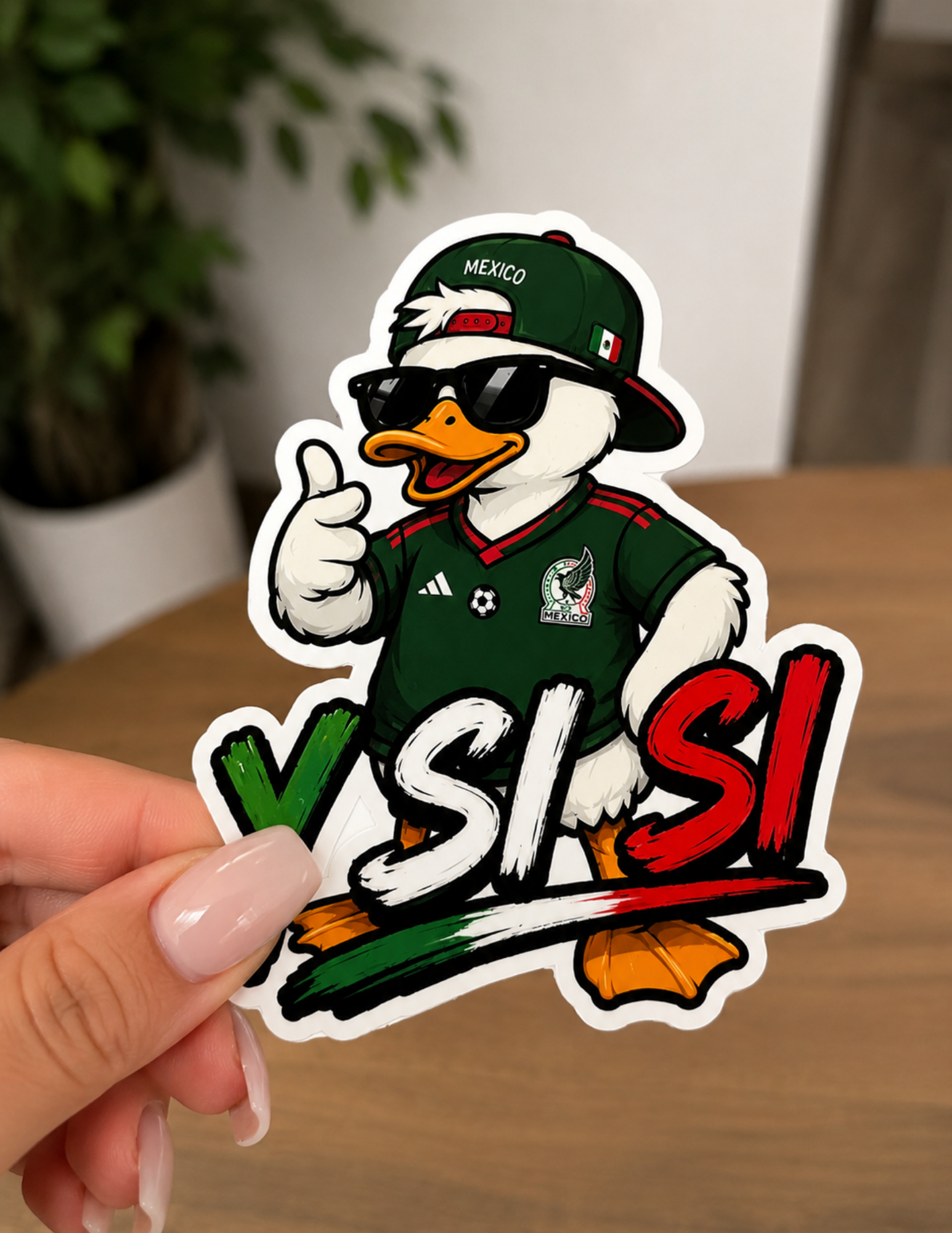 Mexico Soccer Duck UV Printed Sticker | Y Si Si | World Cup | El Tri Pato Fan Gift
