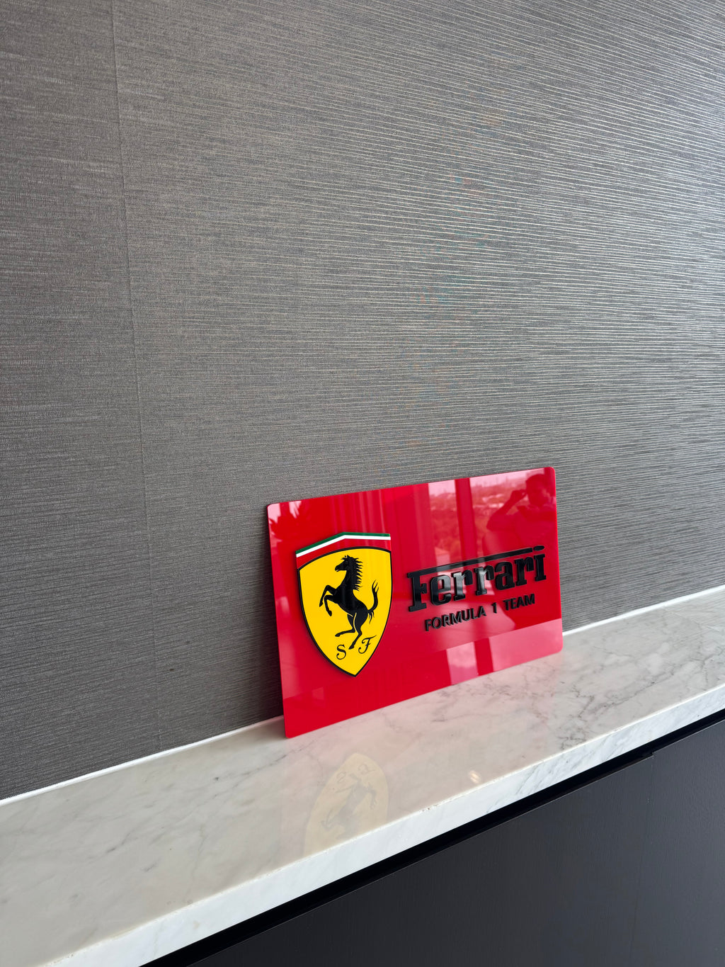 Ferrari Inspired Acrylic Wall Sign | Layered Racing Garage Decor | Motorsport Wall Art