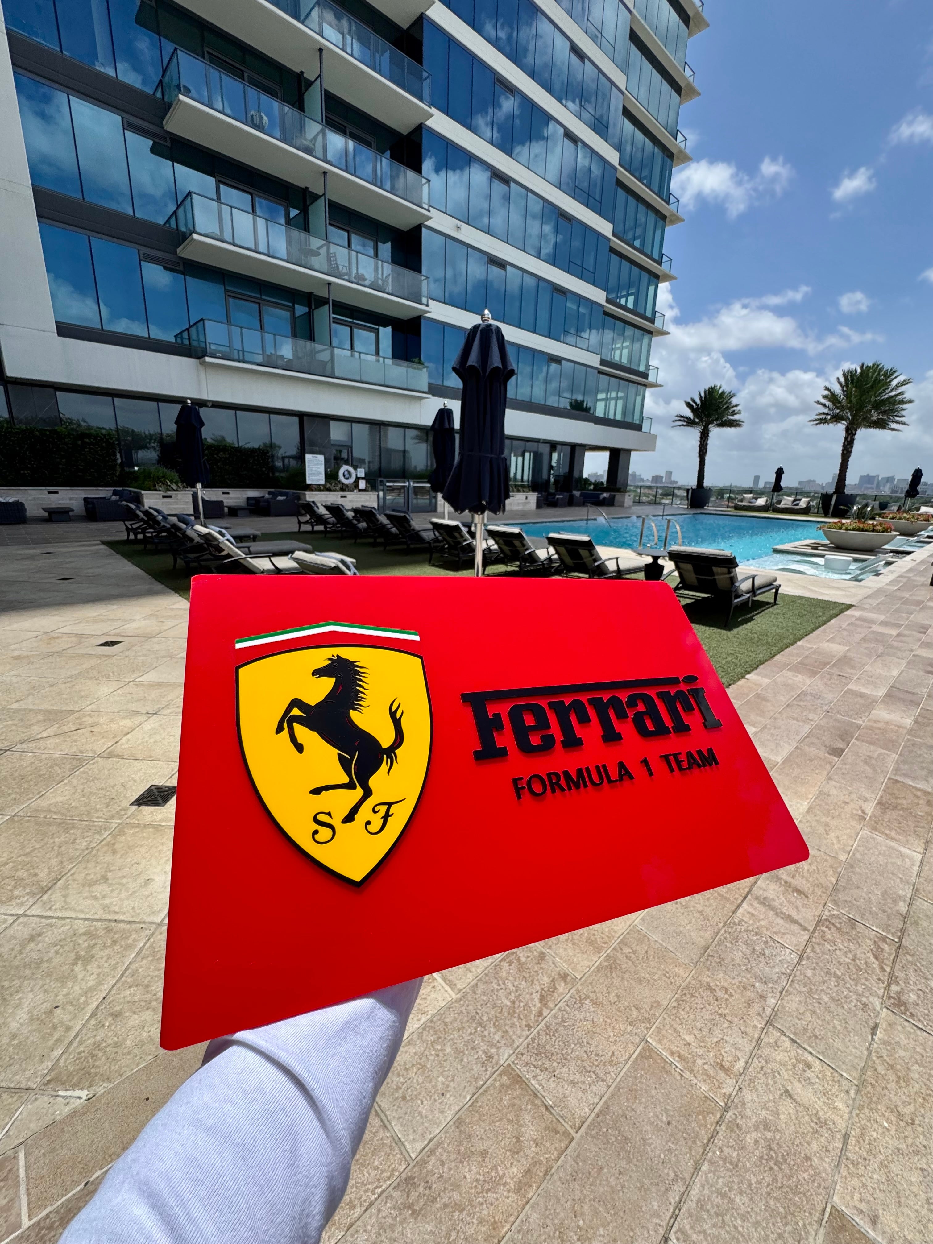 Ferrari Inspired Acrylic Wall Sign | Layered Racing Garage Decor | Motorsport Wall Art