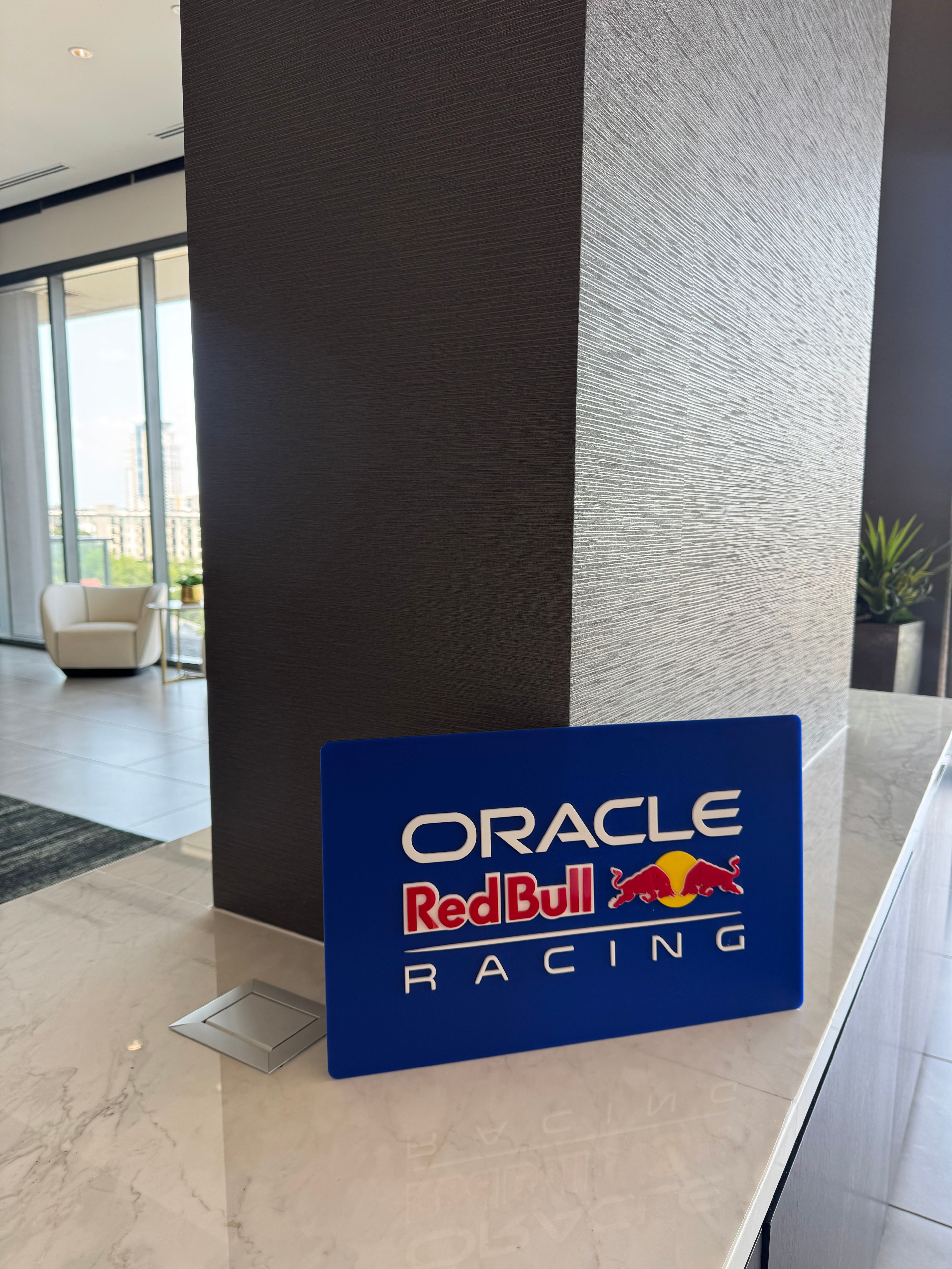 Red Bull Racing Inspired Acrylic Wall Sign | Formula 1 Garage Decor | Layered Racing Wall Art