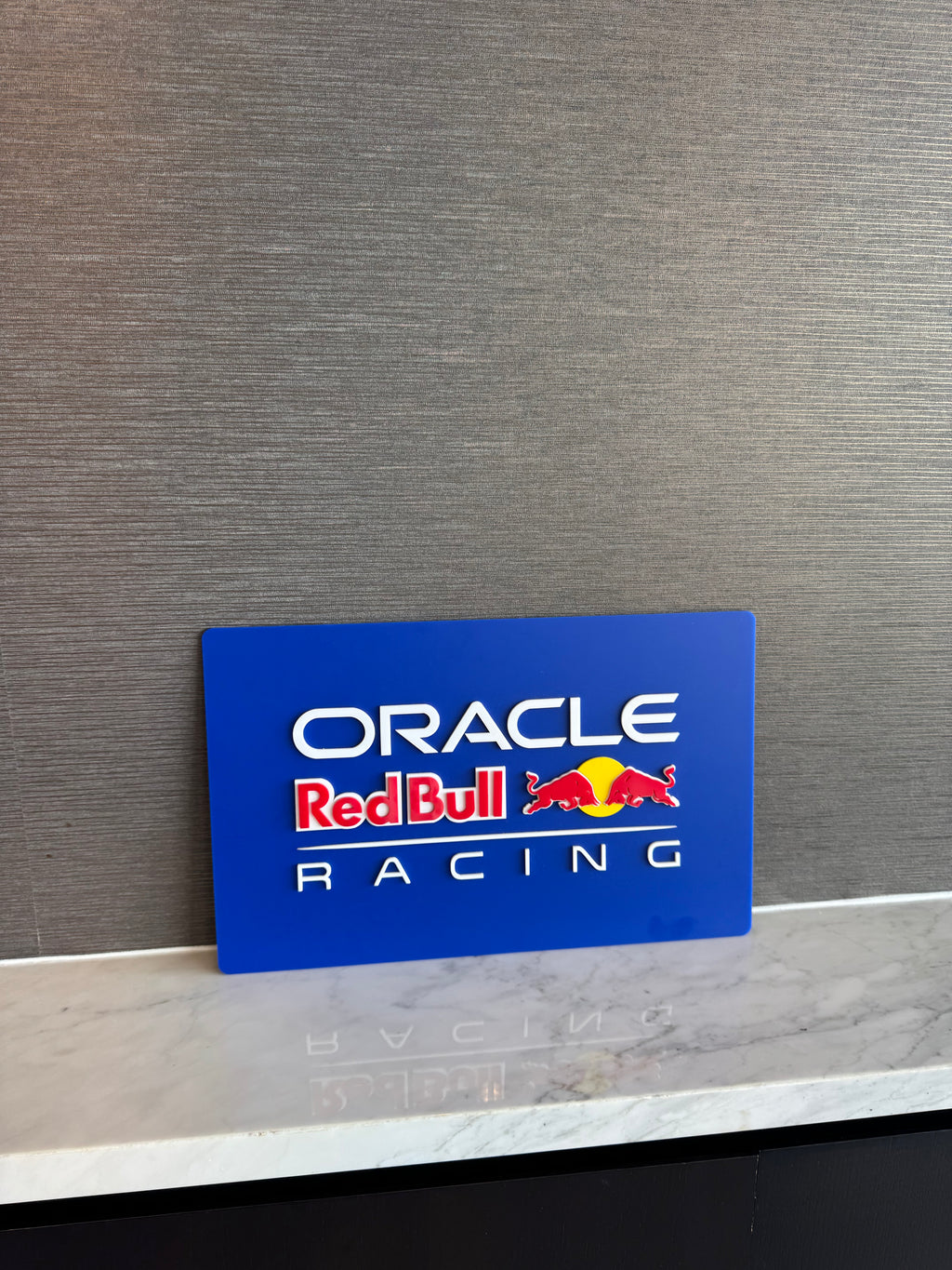Red Bull Racing Inspired Acrylic Wall Sign | Formula 1 Garage Decor | Layered Racing Wall Art