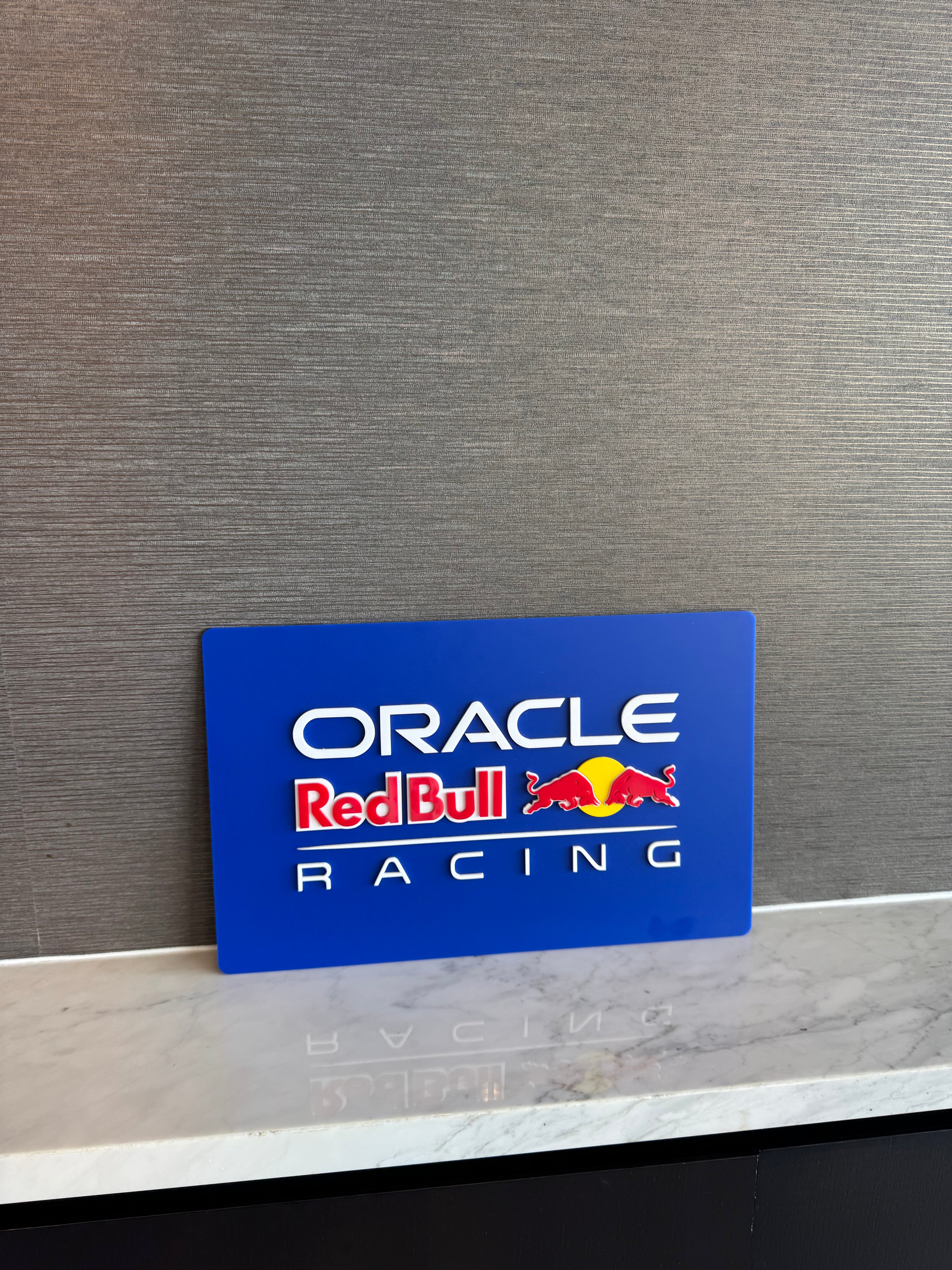 Red Bull Racing Inspired Acrylic Wall Sign | Formula 1 Garage Decor | Layered Racing Wall Art