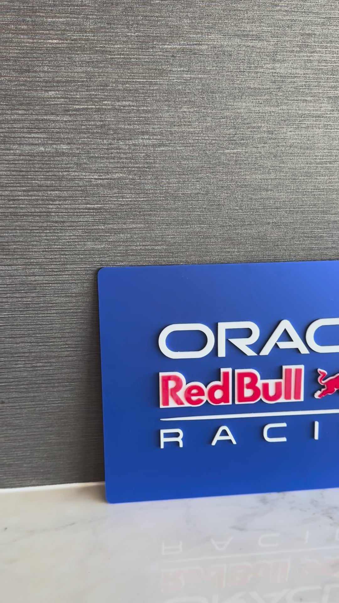 Red Bull Racing Inspired Acrylic Wall Sign | Formula 1 Garage Decor | Layered Racing Wall Art
